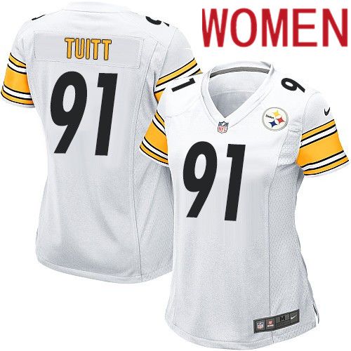 Women Pittsburgh Steelers 91 Stephon Tuitt Nike White Game NFL Jersey